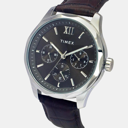 Timex Signio Men Quartz Dial Multi-Function Leather Watch Tw0Tg7633