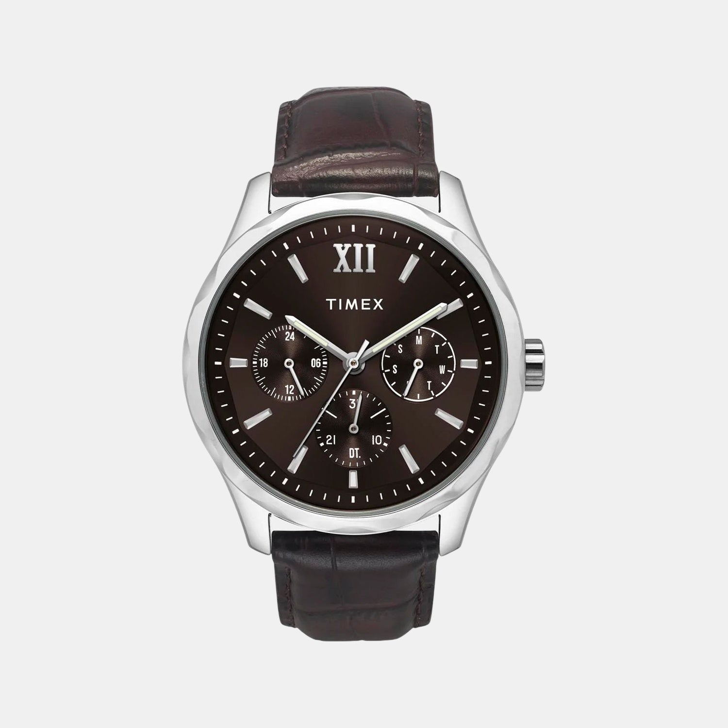 Timex Signio Men Quartz Dial Multi-Function Leather Watch Tw0Tg7633