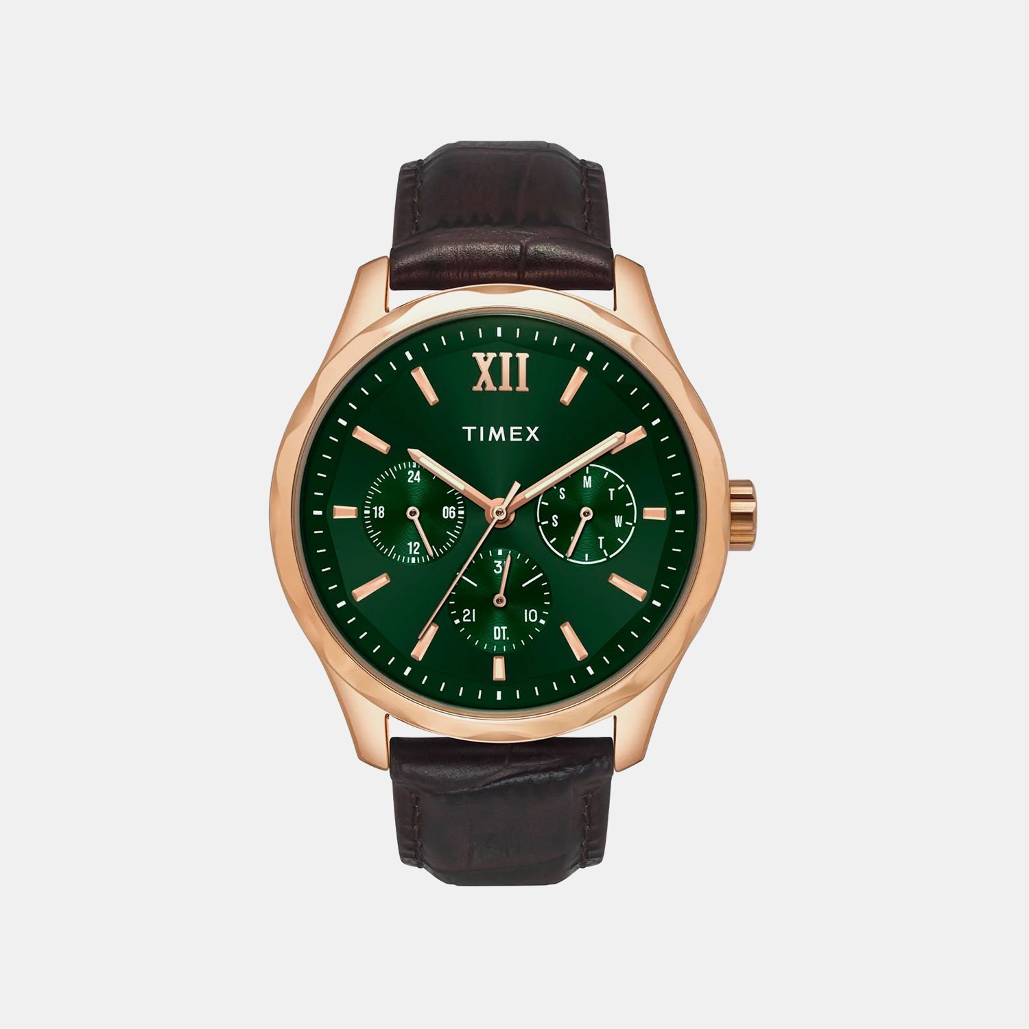 Timex Signio Men Quartz Dial Multi-Function Leather Watch Tw0Tg7634