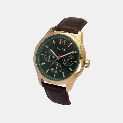 Timex Signio Men Quartz Dial Multi-Function Leather Watch Tw0Tg7634