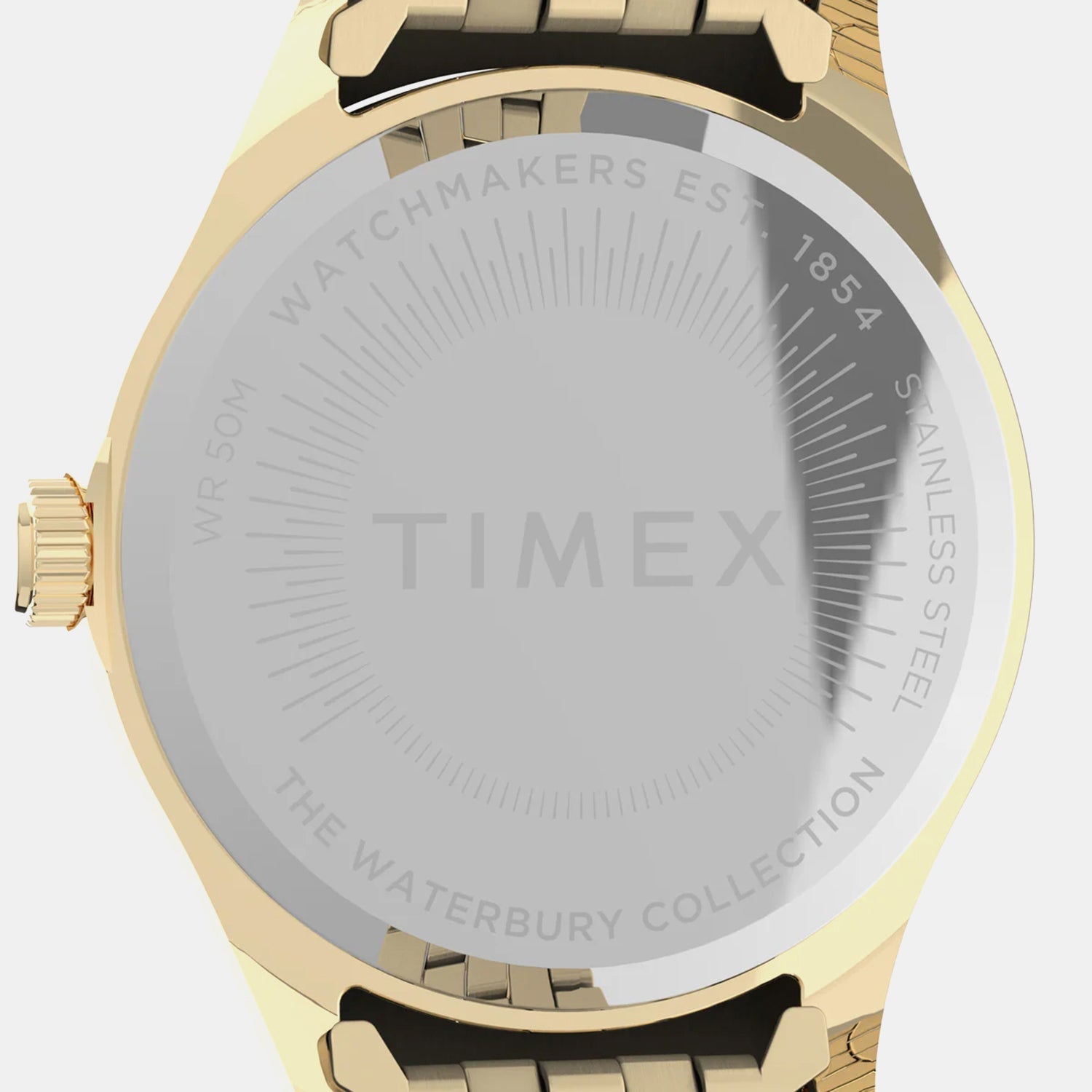 Timex Waterbury Women Quartz Orange Dial Analog Stainless Steel Watch Tw2V31800Uj