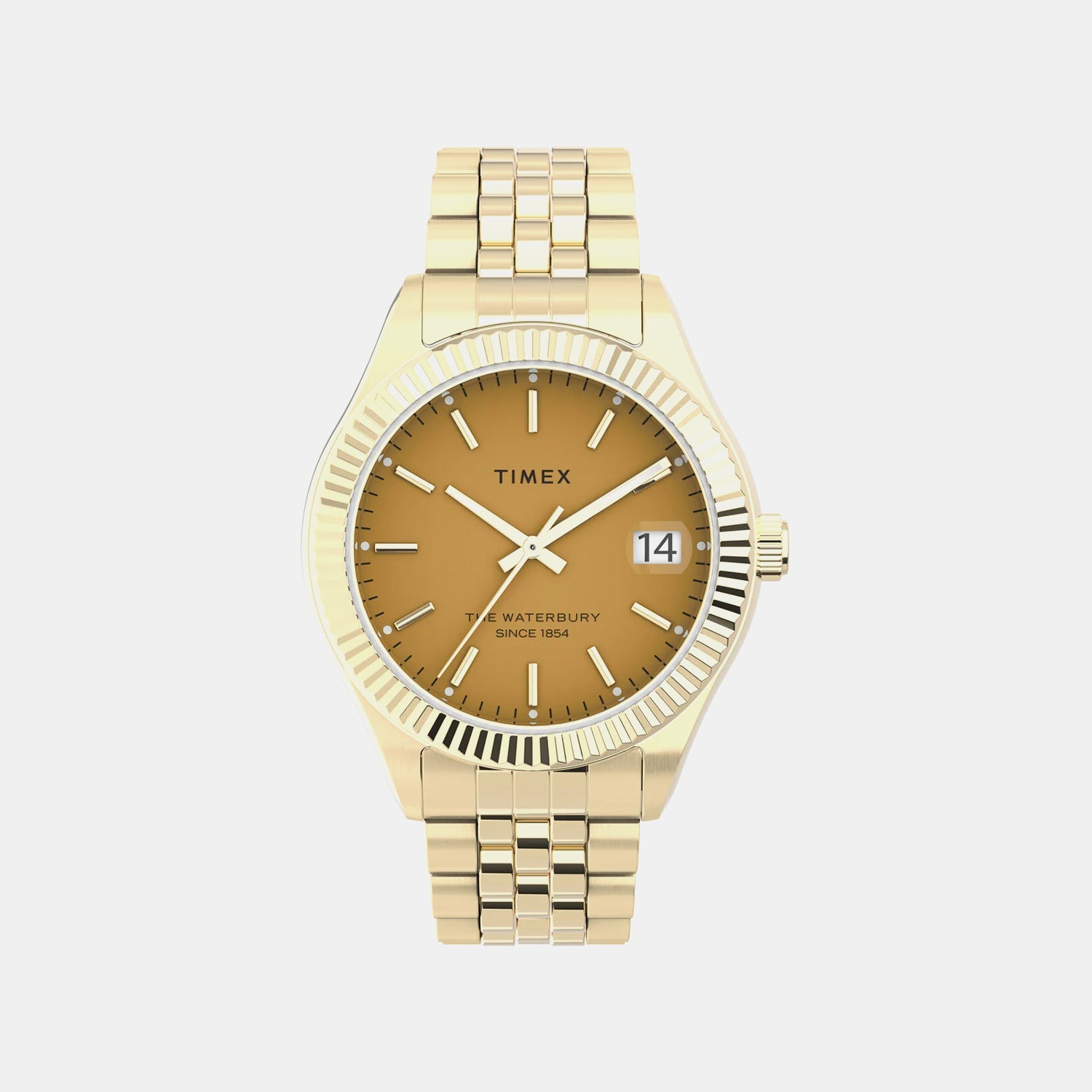 Timex Waterbury Women Quartz Orange Dial Analog Stainless Steel Watch Tw2V31800Uj