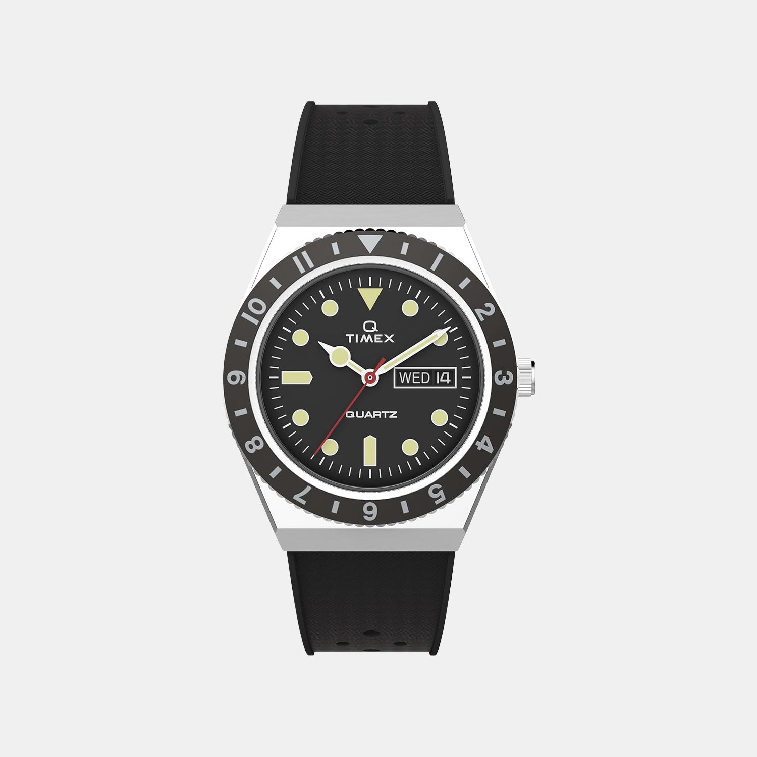 Timex Men Quartz Black Dial Analog Silicone Watch Tw2V32000U9