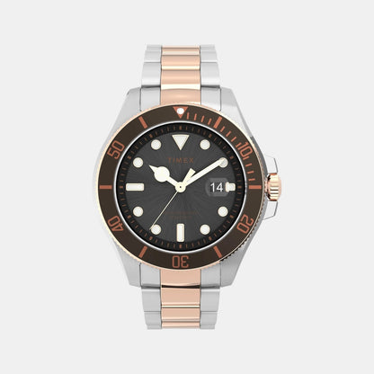 Timex Men Quartz Black Dial Analog Stainless Steel Watch Tw2V42100Uj