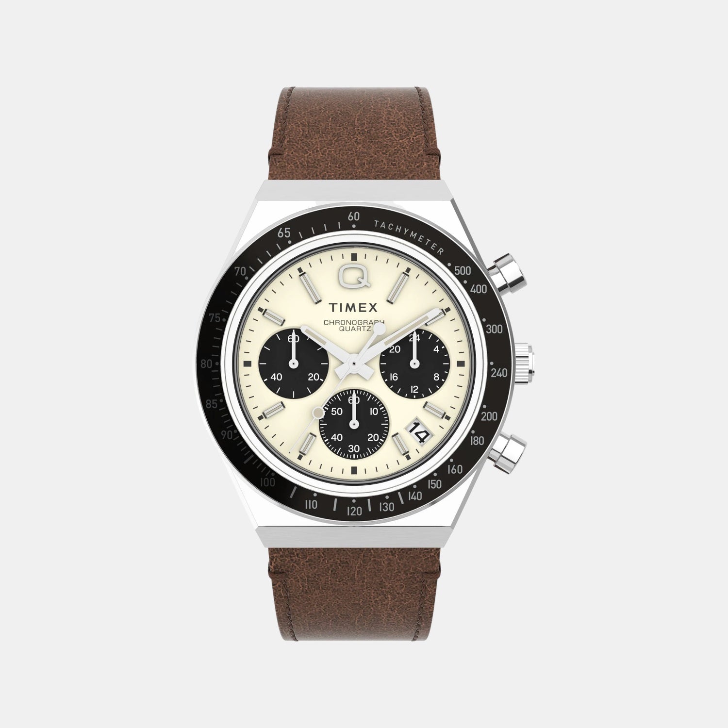 Timex Men Quartz Cream Dial Analog Leather Watch Tw2V42800U9