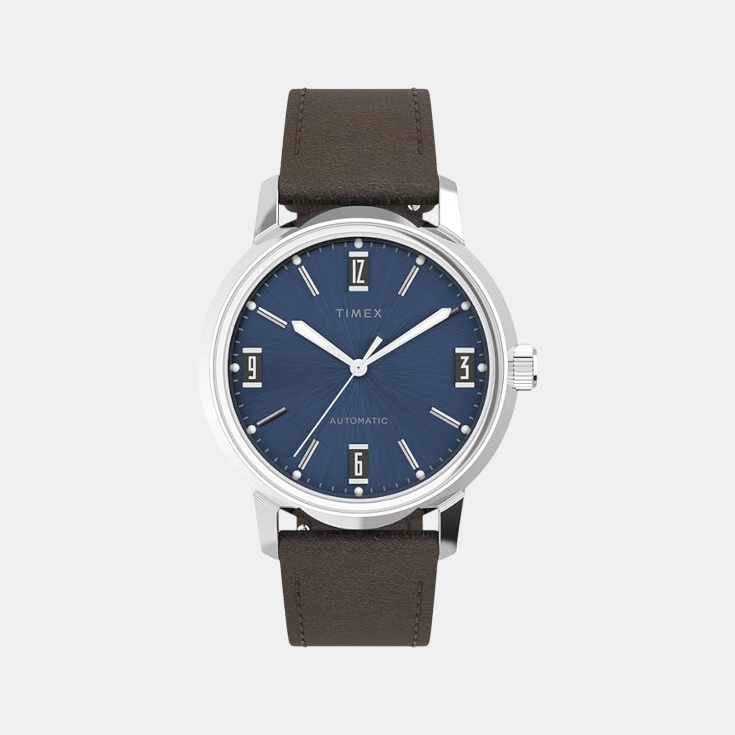 Timex Men Automatic Blue Dial Analog Leather Watch Tw2V44500U9