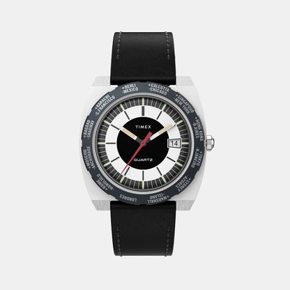Timex Q Timex Men Quartz Black Dial Analog Rubber Watch Tw2V69500U9