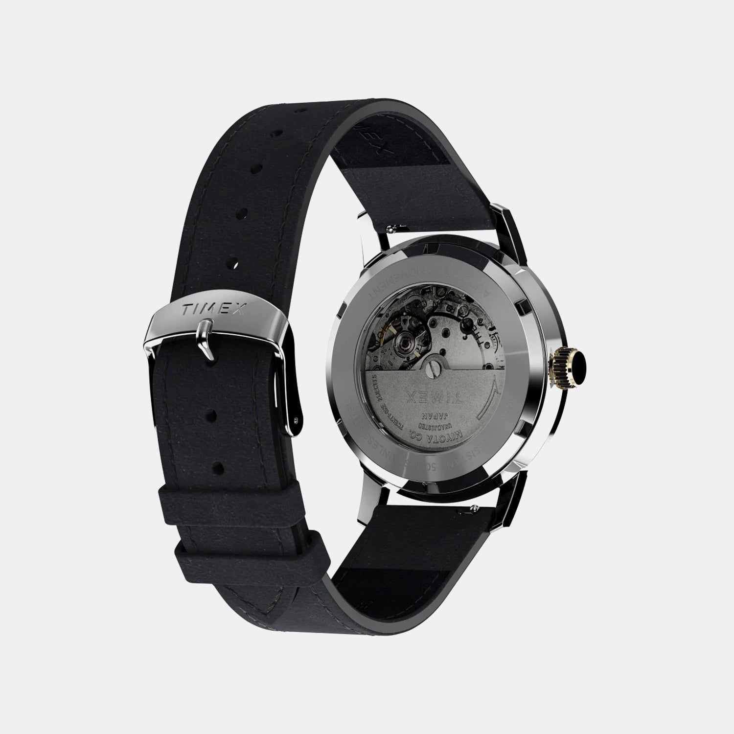Timex Men Automatic Black Dial Analog Leather Watch Tw2W33900U9
