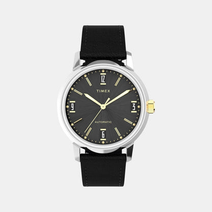 Timex Men Automatic Black Dial Analog Leather Watch Tw2W33900U9