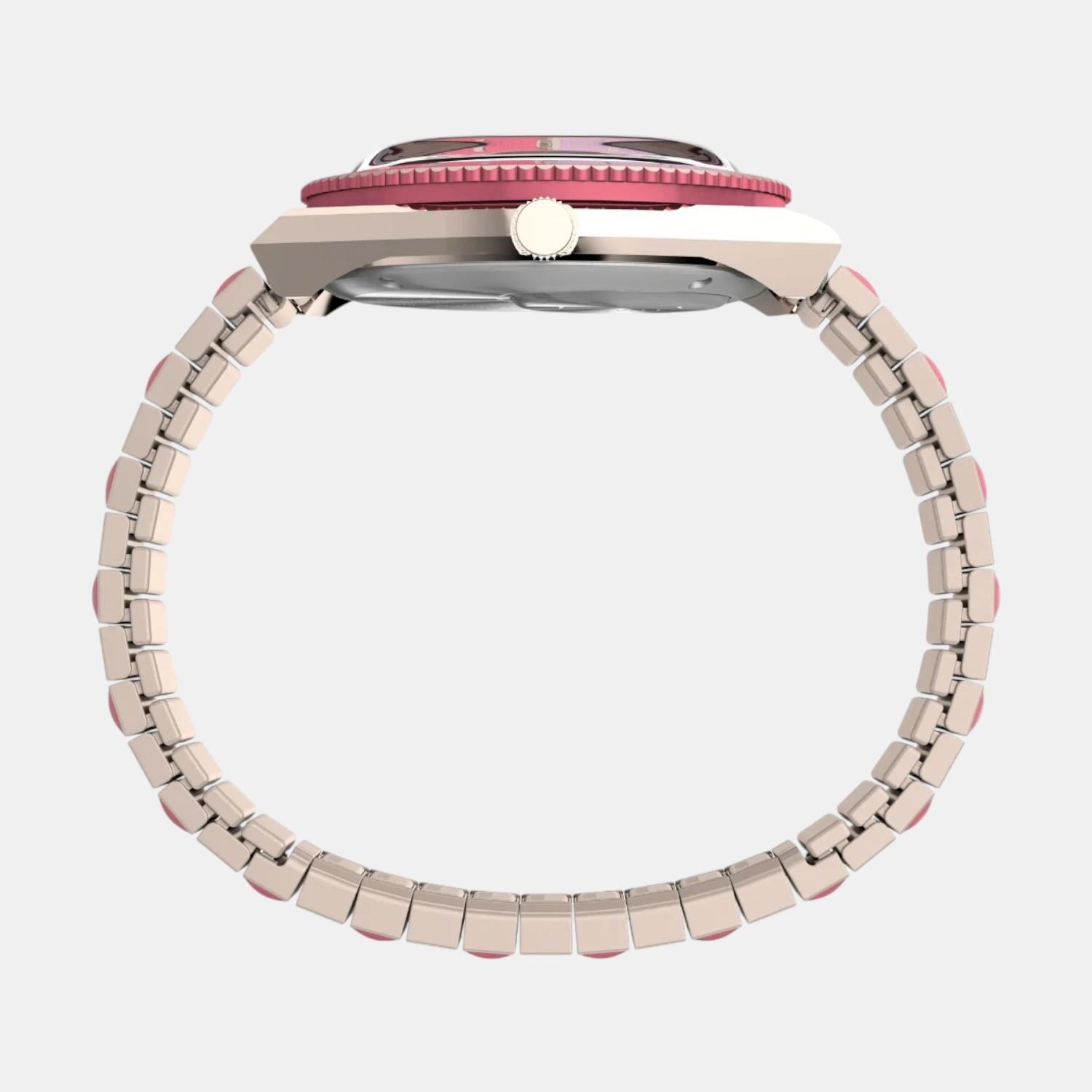 Timex Women Quartz Pink Dial Analog Stainless Steel Watch Tw2W41000Uj