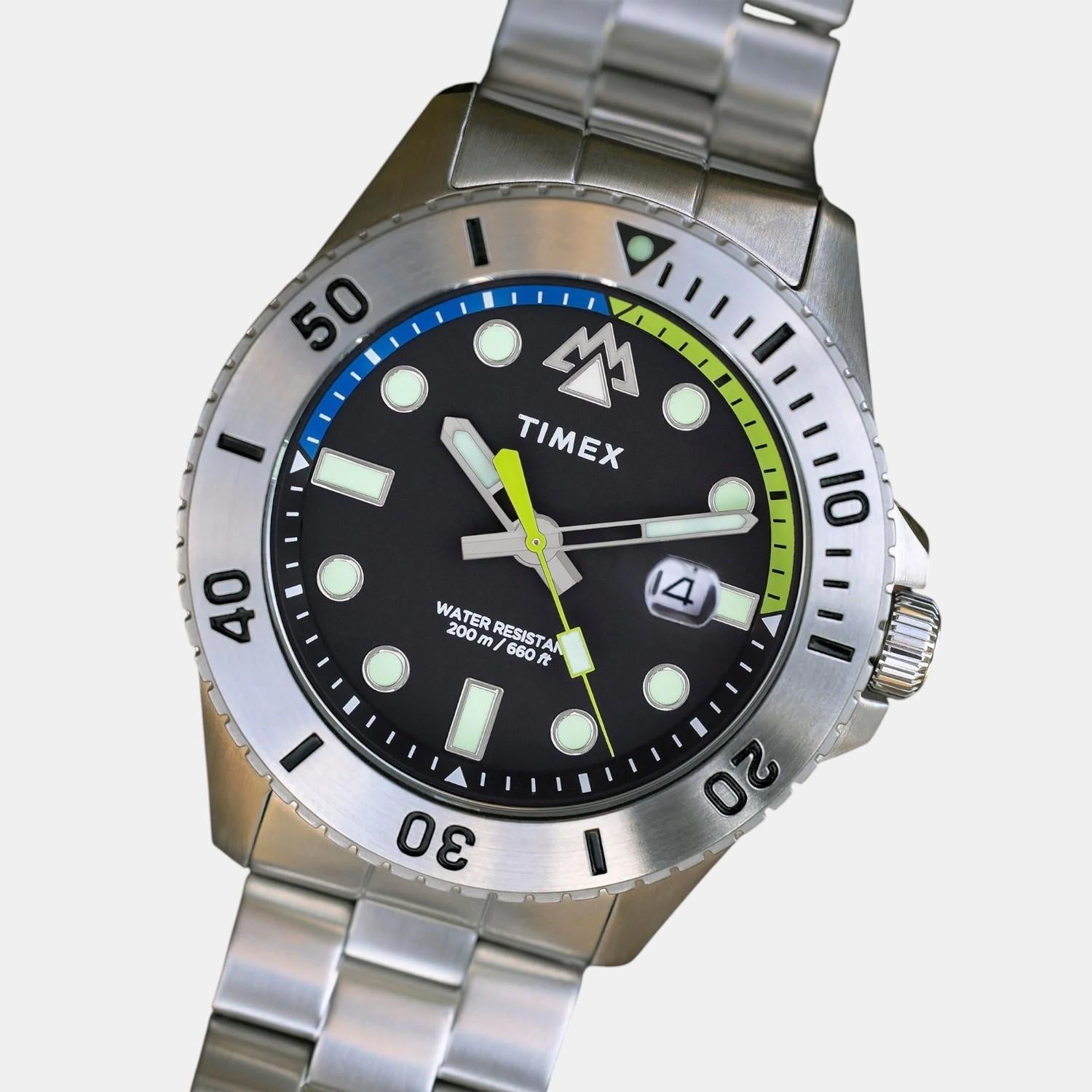 Timex Men Quartz Black Dial Analog Stainless Steel Watch Tw2W41900X6