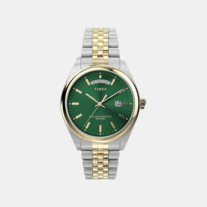 Timex Men Quartz Green Dial Analog Steel Watch Tw2W42800Uj