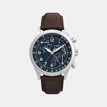 Timex Men Quartz Blue Dial Analog Leather Watch Tw2W47900Uj