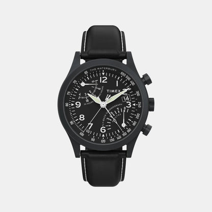 Timex Men Quartz Black Dial Analog Leather Watch Tw2W48000Uj