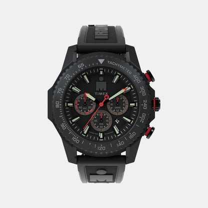 Timex Men Quartz Black Dial Analog Silicone Watch Tw2W55400Uj