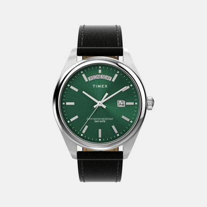 Timex Men Quartz Green Dial Analog Leather Watch Tw2W57300Uj