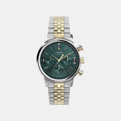 Timex Marlin Men Quartz Green Dial Chronograph Stainless Steel Watch Tw2W60000Uj