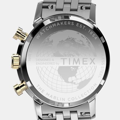 Timex Marlin Men Quartz Green Dial Chronograph Stainless Steel Watch Tw2W60000Uj