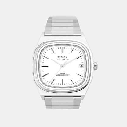 Timex 1983 E Line Reissue Men Automatic Silver Dial Analog Stainless Steel Watch Tw2W70800Uj