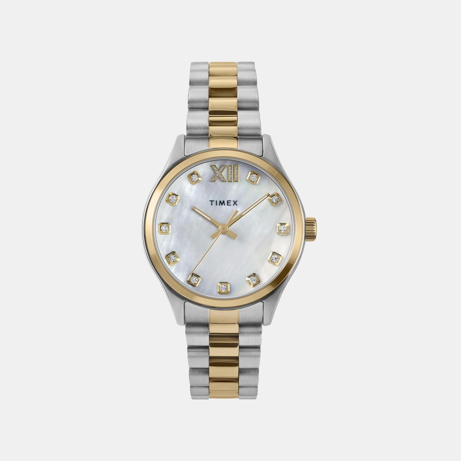Timex Women Quartz Mother Of Pearl Dial Analog Stainless Steel Watch Tw2W85500Uj