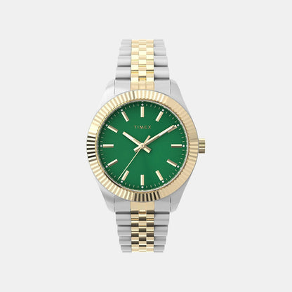 Timex Women Quartz Green Dial Analog Stainless Steel Watch Tw2W87400Ik