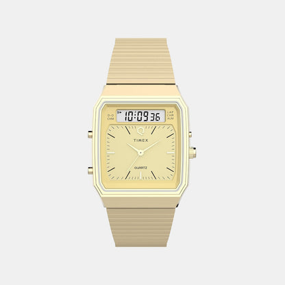 Timex Men Quartz Champagne Dial Analog Steel Watch Tw2Y06000Uj