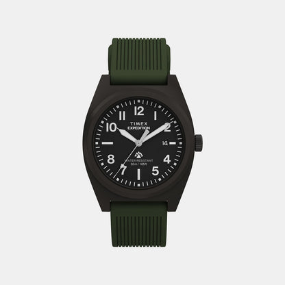 Timex Men Quartz Black Dial Analog Silicone Watch Tw2Y18000Uj