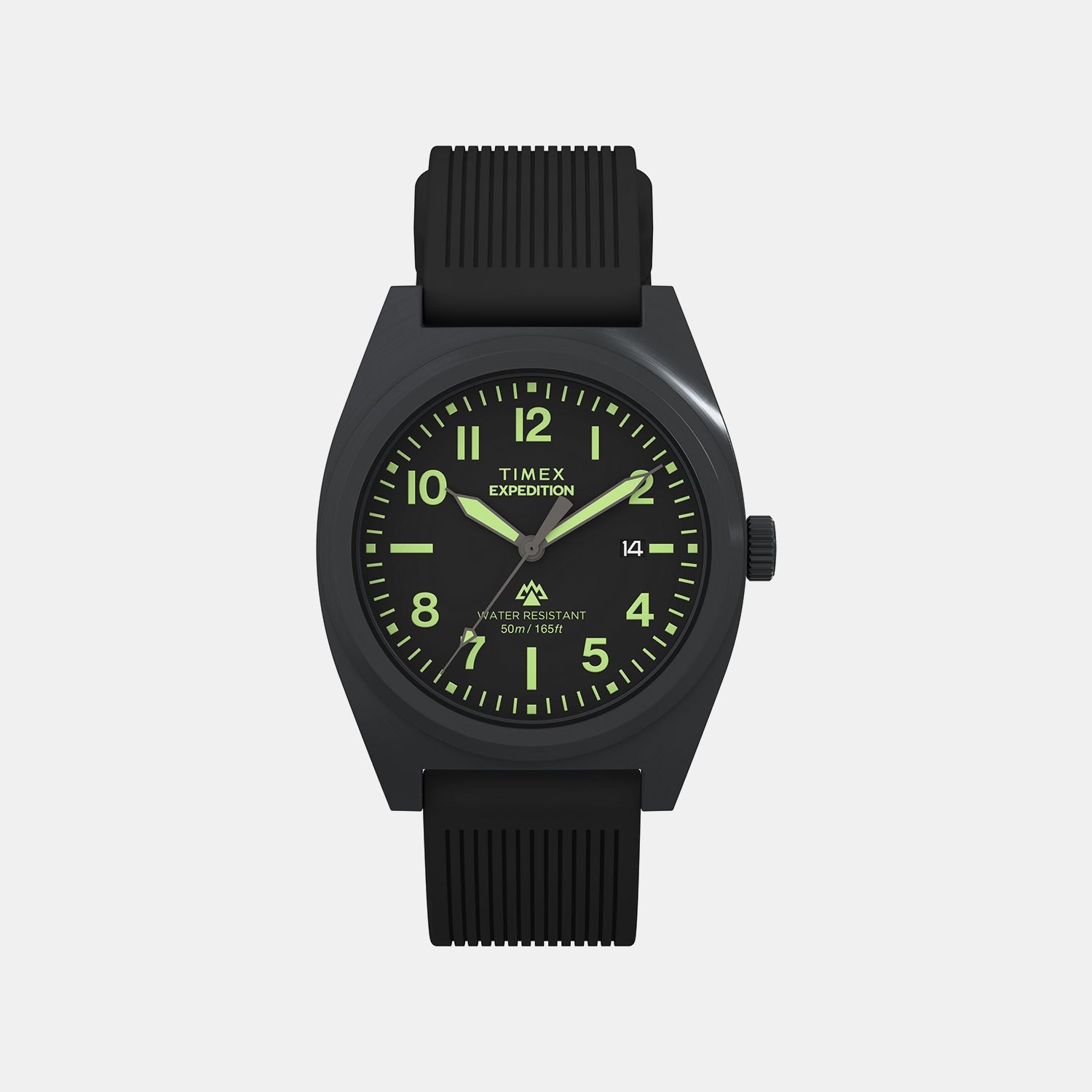 Timex Expedition Men Quartz Black Dial Analog Silicone Watch Tw2Y18100Uj