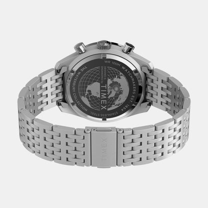 Timex Men Quartz Silver Dial Chronograph Stainless Steel Watch Tw2Y18700Uj