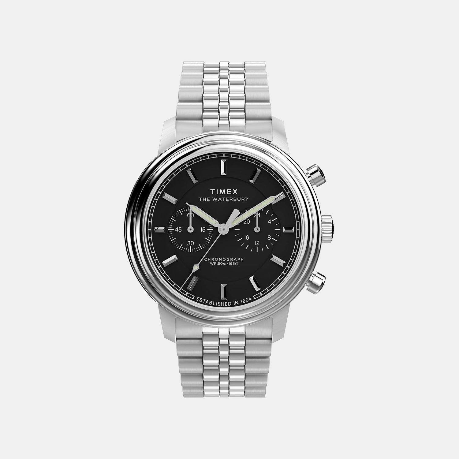 Timex Men Quartz Black Dial Chronograph Stainless Steel Watch Tw2Y23400Uj