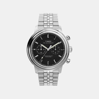 Timex Men Quartz Black Dial Chronograph Stainless Steel Watch Tw2Y23400Uj