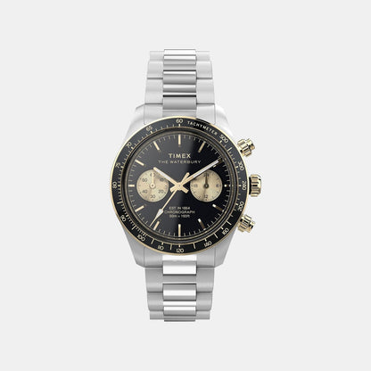 Timex Men Quartz Black Dial Chronograph Steel Watch Tw2Y24000Ik