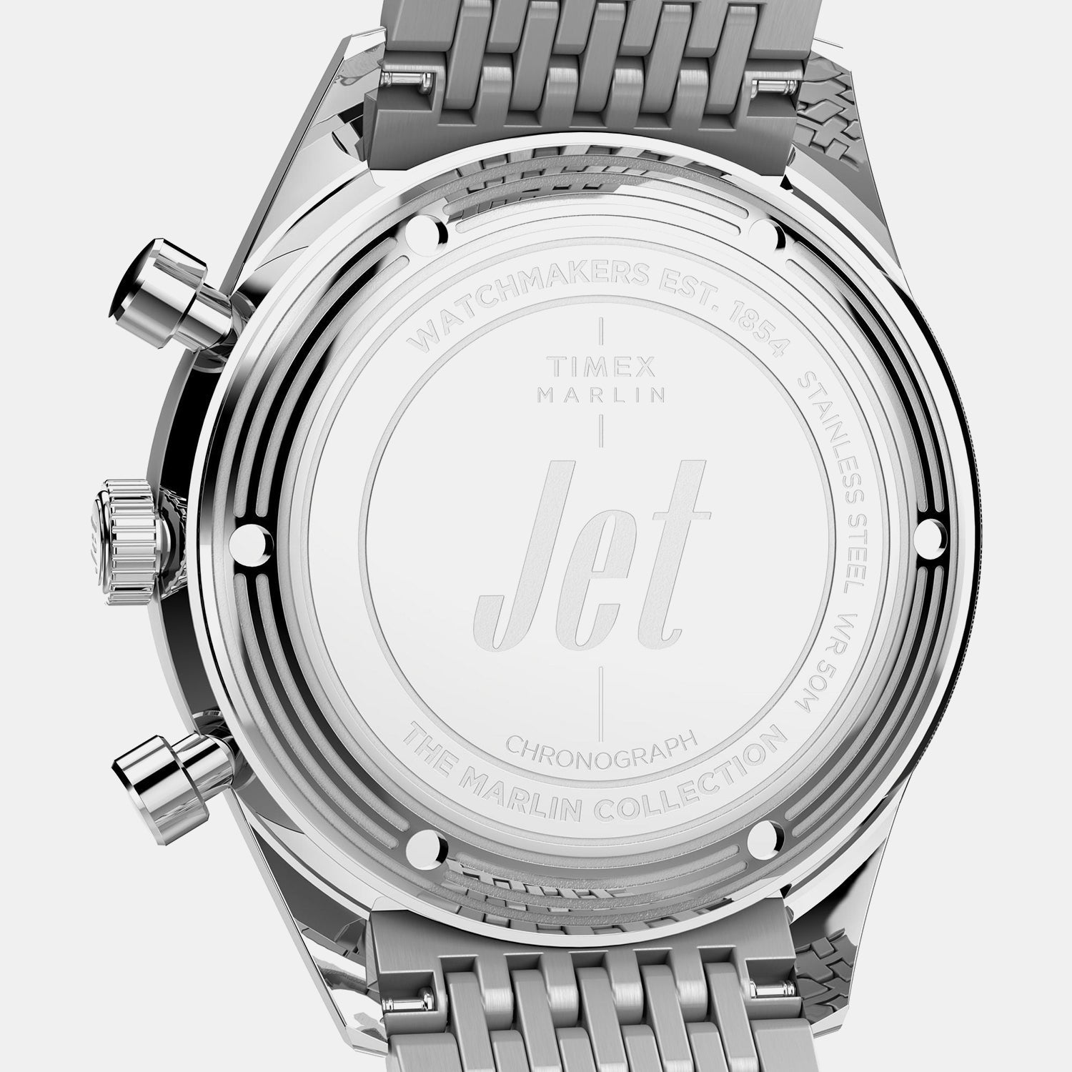 Timex Marlin Men Quartz Silver Dial Chronograph Stainless Steel Watch Tw2Y24600Uj