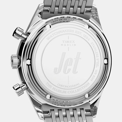Timex Marlin Men Quartz Silver Dial Chronograph Stainless Steel Watch Tw2Y24600Uj