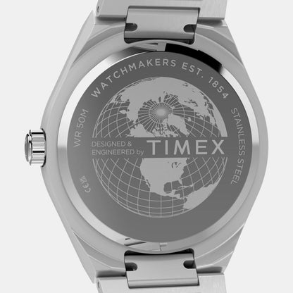 Timex Q Timex Men Quartz Green Dial Analog Stainless Steel Watch Tw2Y24800Uj