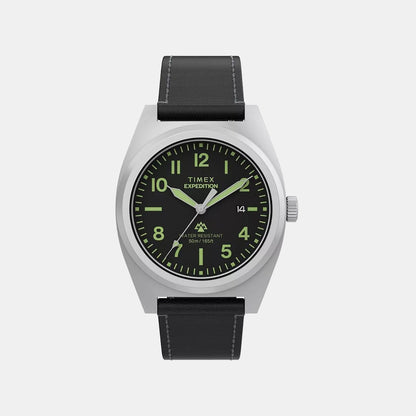 Timex Expedition Men Quartz Black Dial Analog Leather Watch Tw2Y30700Uj