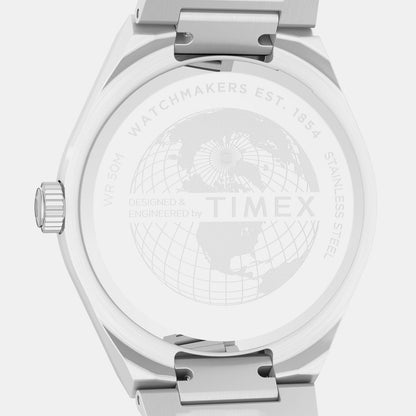 Timex Q Timex Men Quartz Blue Dial Analog Stainless Steel Watch Tw2Y35200Uj