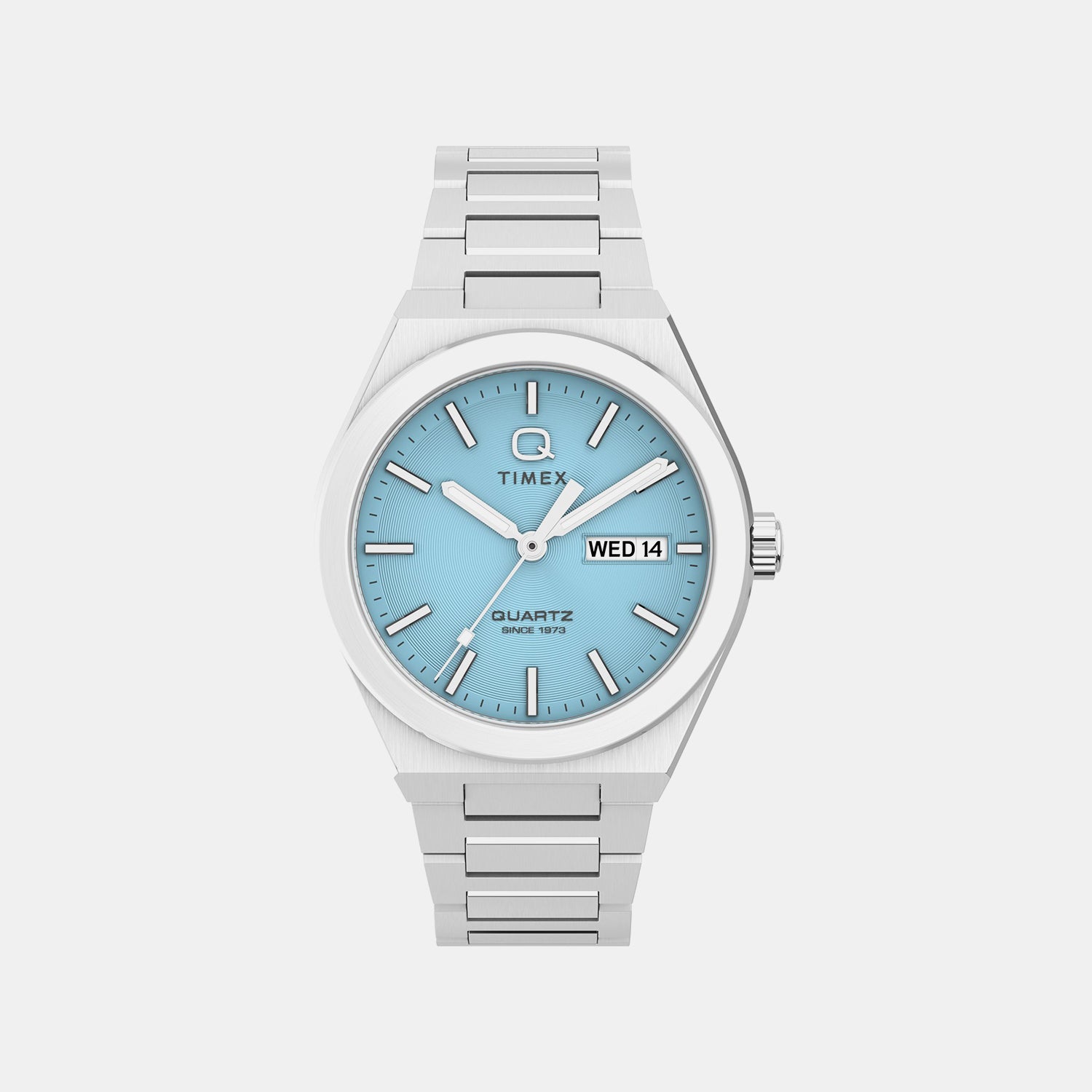 Timex Q Timex Men Quartz Blue Dial Analog Stainless Steel Watch Tw2Y35200Uj