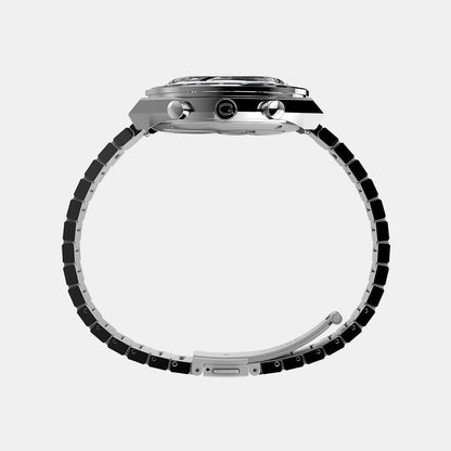 Timex Q Sport Men Quartz White Dial Chronograph Stainless Steel Watch Tw2Y36200Ik
