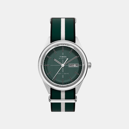 Timex Marlin Men Quartz Green Dial Analog Fabric Watch Tw2Y37500Uj