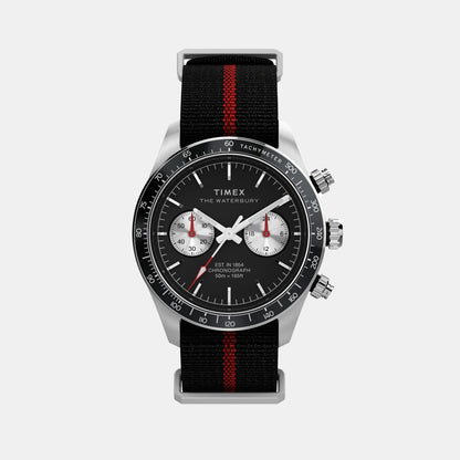 Timex Waterbury Heritage Men Quartz Black Dial Chronograph Fabric Watch Tw2Y38900Ik