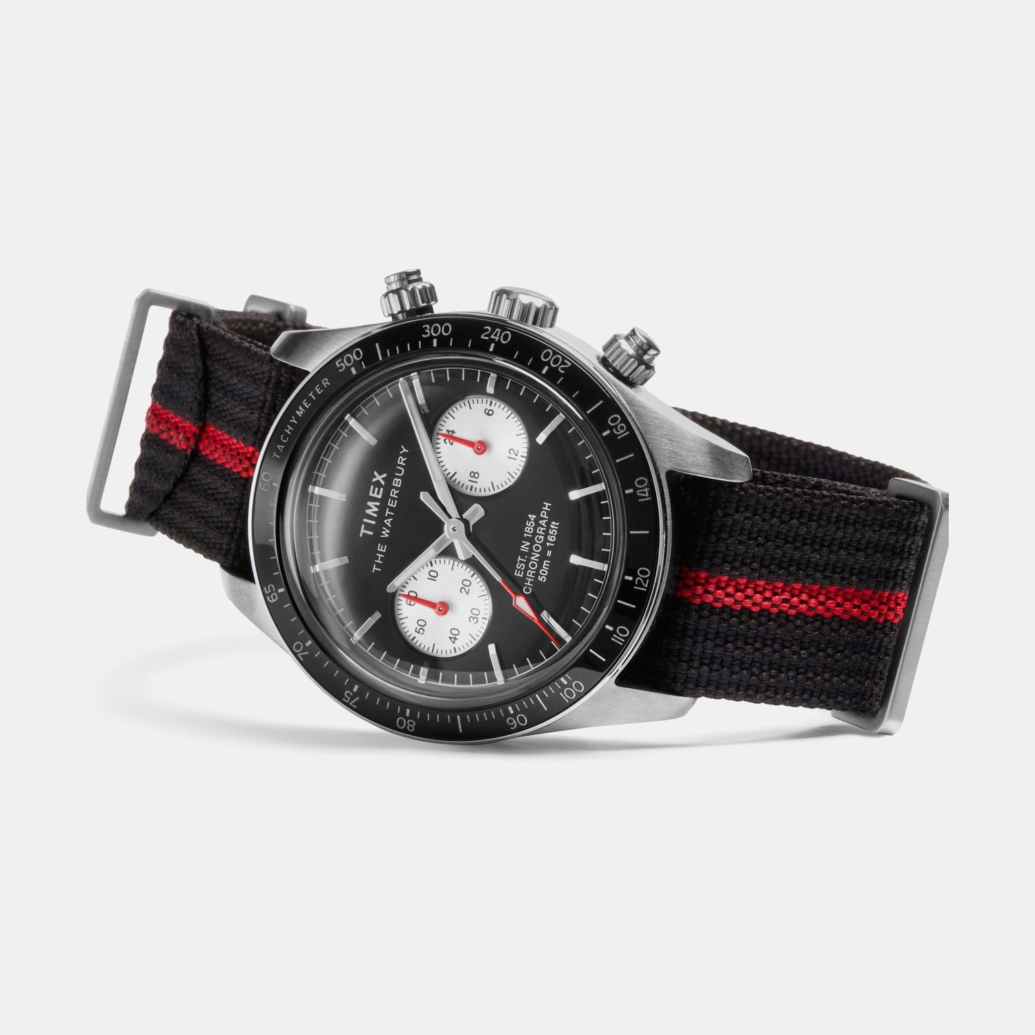 Timex Waterbury Heritage Men Quartz Black Dial Chronograph Fabric Watch Tw2Y38900Ik
