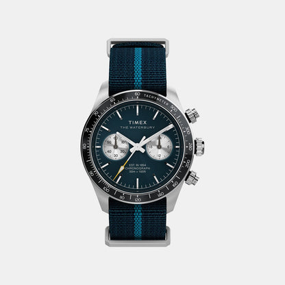 Timex Waterbury Heritage Men Quartz Blue Dial Chronograph Fabric Watch Tw2Y39000Ik