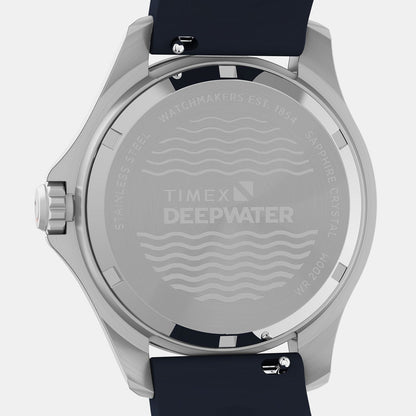 Timex Unisex Quartz Blue Dial Analog Rubber Watch Tw2Y40300Uj
