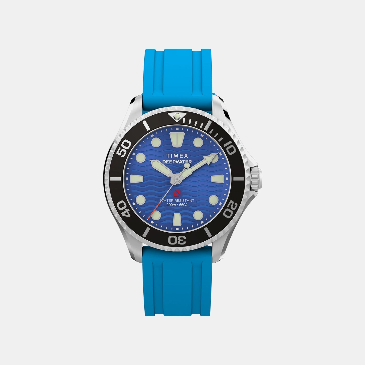 Timex Deepwater Unisex Quartz Blue Dial Analog Rubber Watch Tw2Y40400Uj