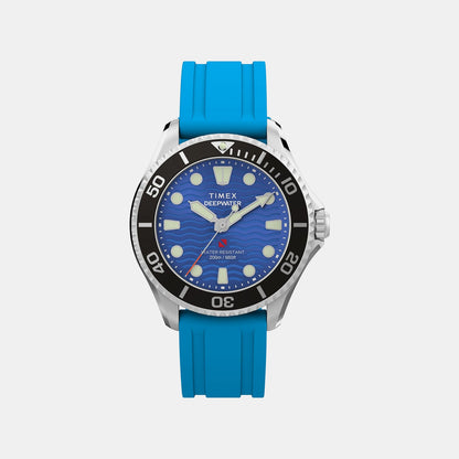 Timex Deepwater Unisex Quartz Blue Dial Analog Rubber Watch Tw2Y40400Uj