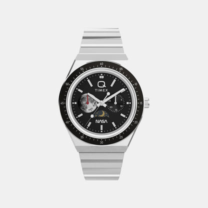 Timex Q Timex Men Quartz Black Dial Multi-Function Stainless Steel Watch Tw2Y56700Uj