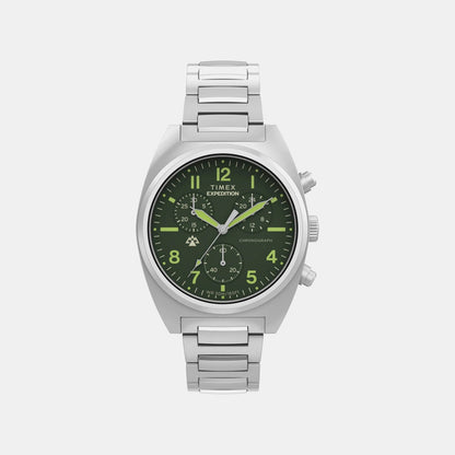 Timex Expedition Men Quartz Green Dial Chronograph Stainless Steel Watch Tw2Y61300Uj