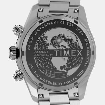 Timex Waterbury Men Quartz Blue Dial Chronograph Stainless Steel Watch Tw2Y70500Uj