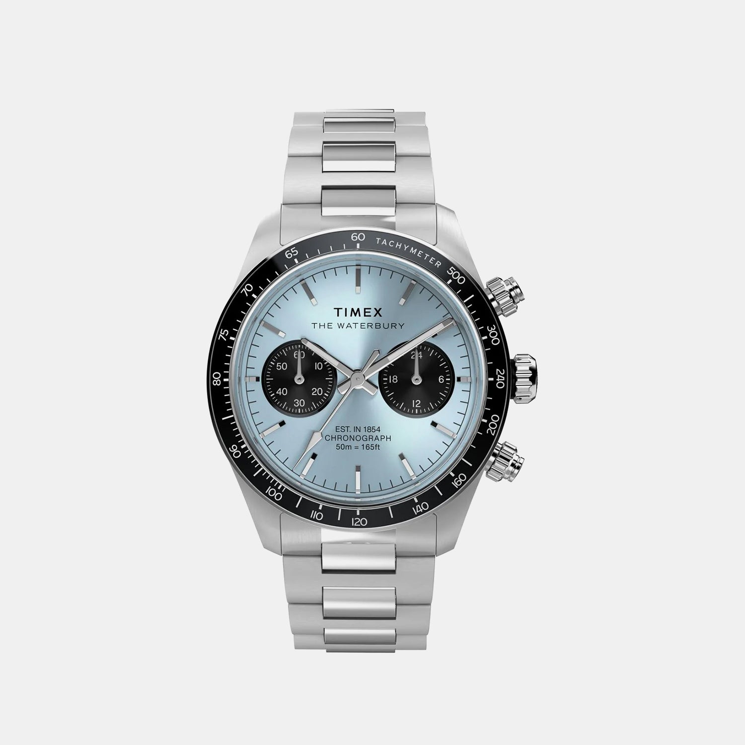 Timex Waterbury Men Quartz Blue Dial Chronograph Stainless Steel Watch Tw2Y70500Uj